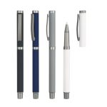 SLIM ROLLER - Stylish Metal Rollerball Pen with Rubberized Finish